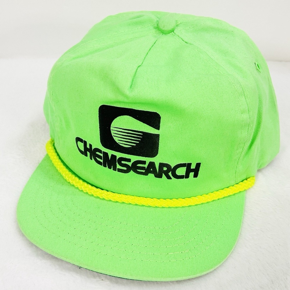 Chemsearch Vintage Trucker Rope‎ Hat Cap Adjustable Strapback Green Outdoors